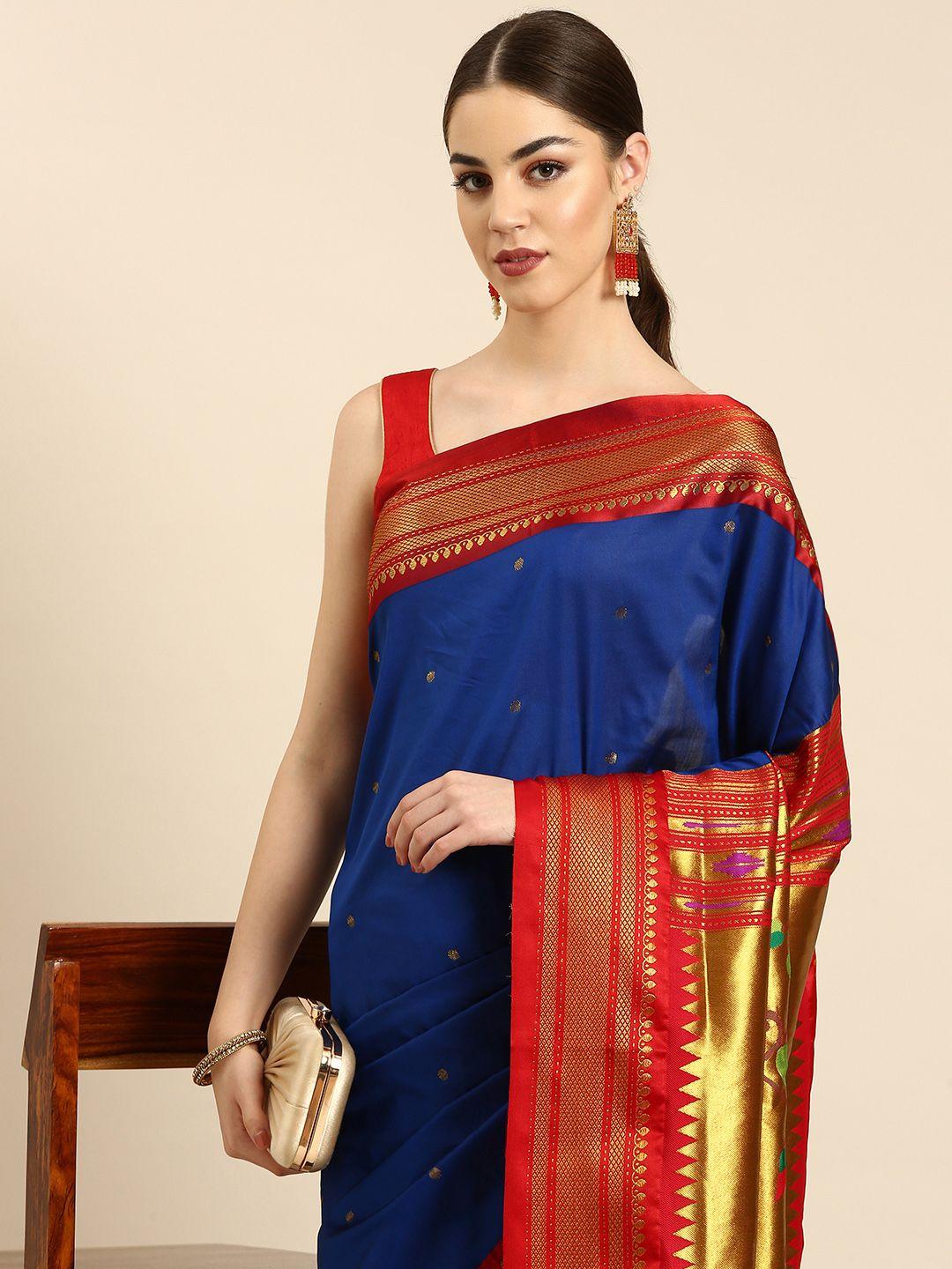 varkala silk sarees ethnic motifs zari silk blend handloom paithani saree