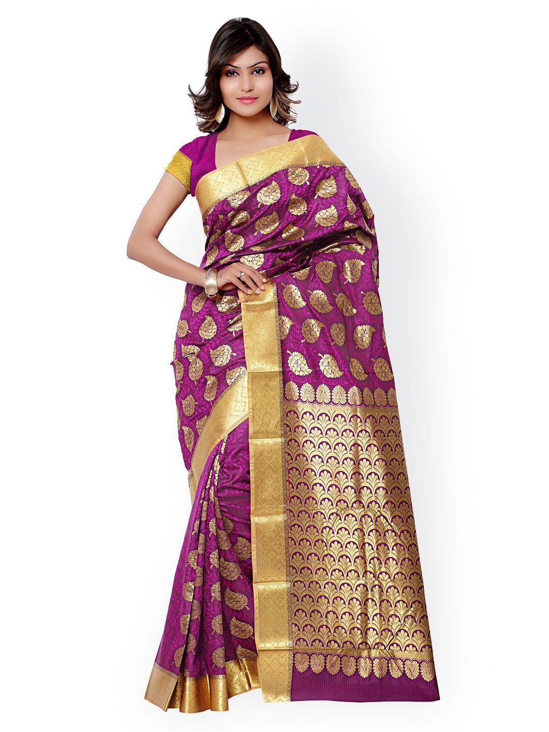 varkala silk sarees magenta kanjeevaram & jacquard art silk traditional saree