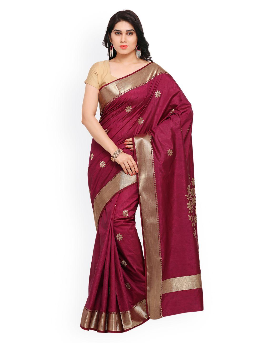 varkala silk sarees maroon art silk printed kanjeevaram saree