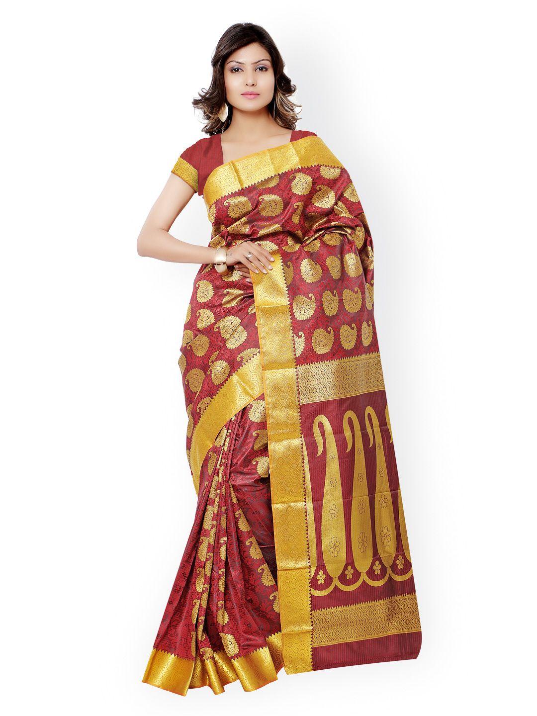 varkala silk sarees red kanjeevaram art silk & jacquard traditional saree