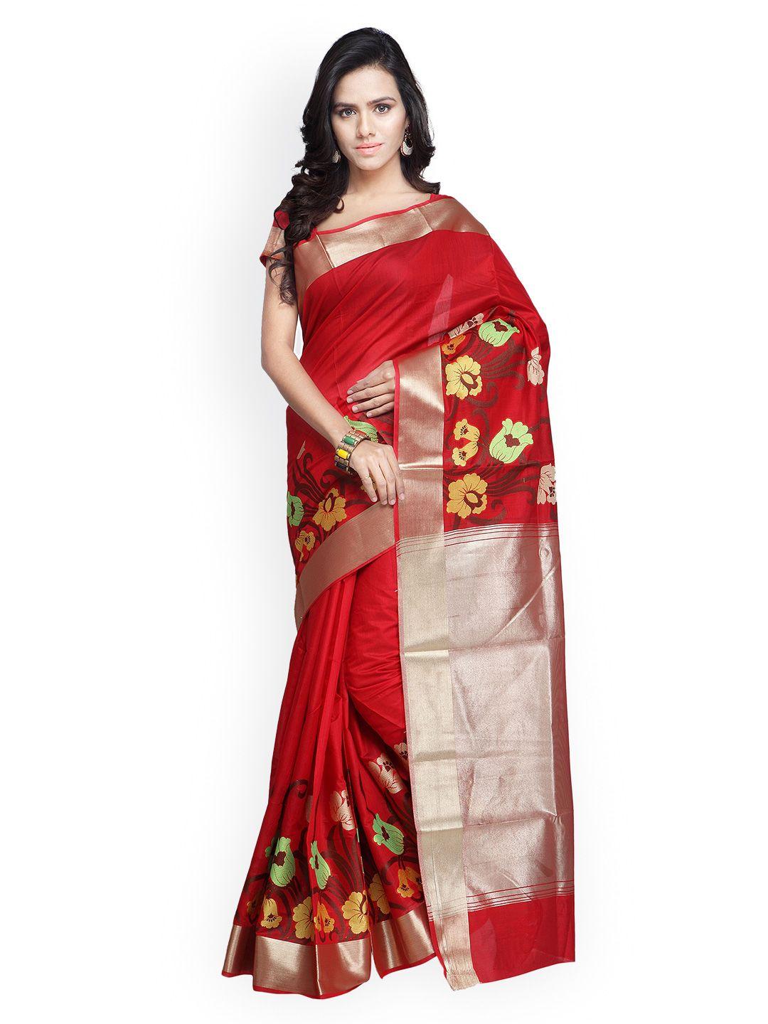 varkala silk sarees red traditional saree