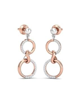 varnaka rose gold diamond drop earrings