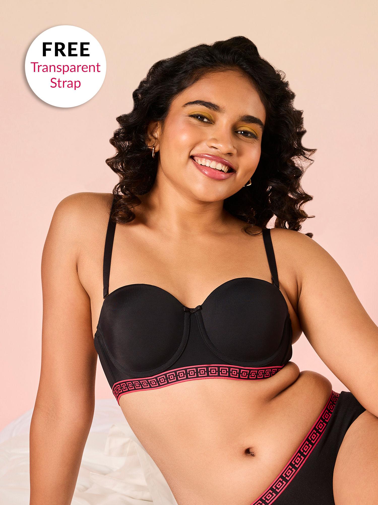 varsity edit strapless bra - black lmb1020