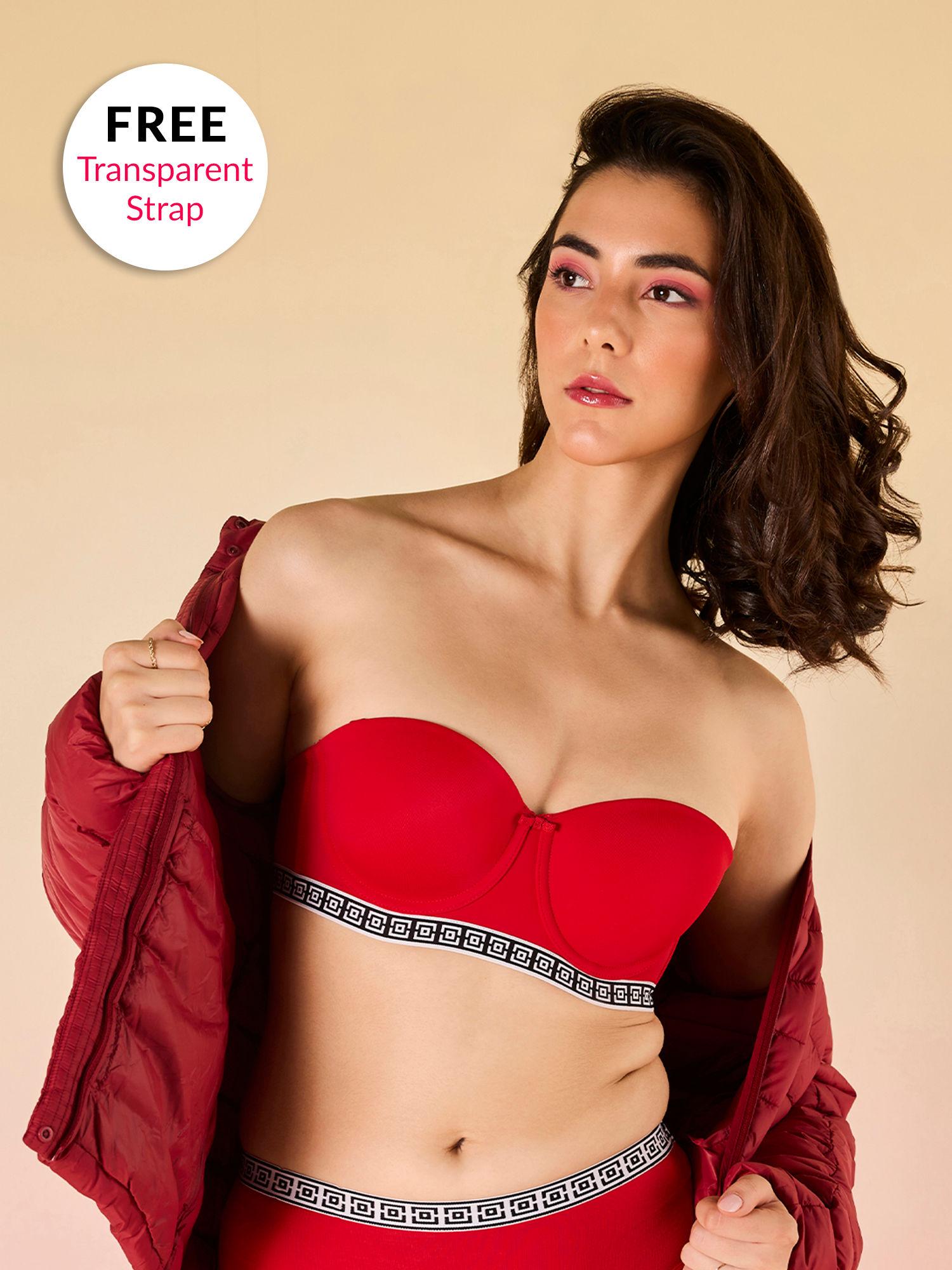 varsity edit strapless bra - cherry lmb1020