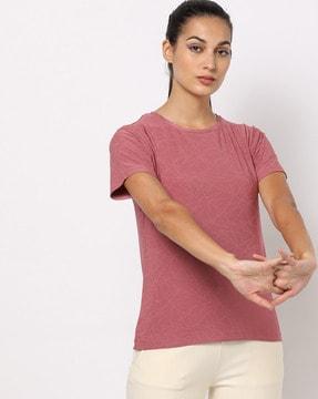 varsity geometric print round-neck t-shirt