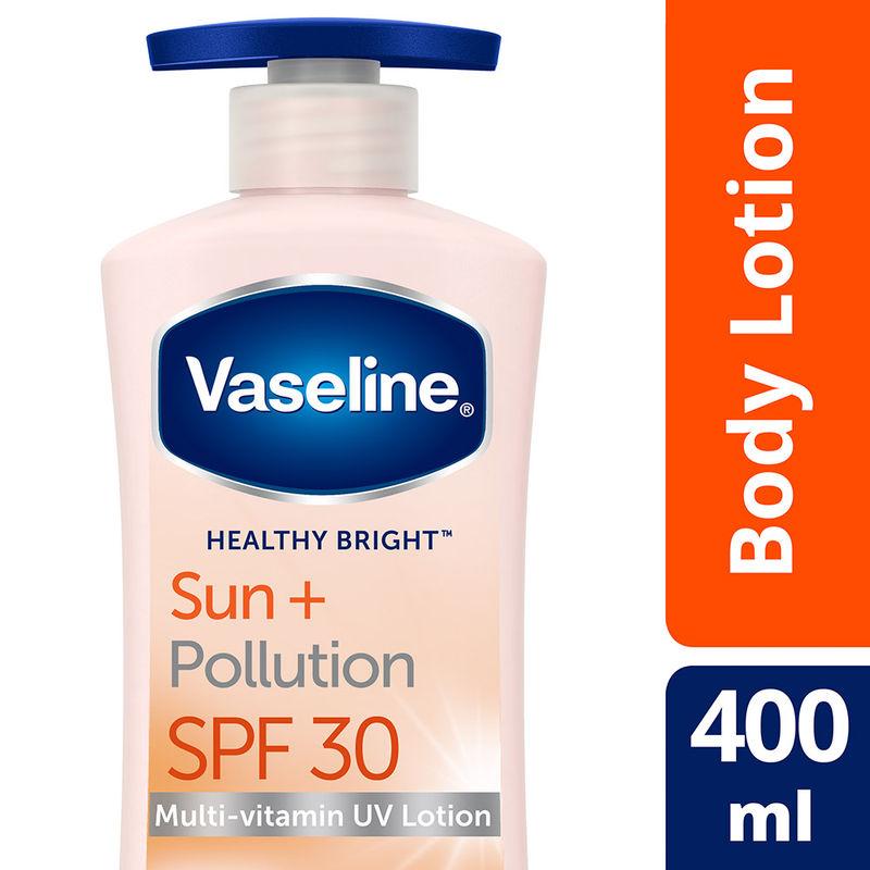 vaseline sun + pollution protection healthy bright spf 30 body lotion