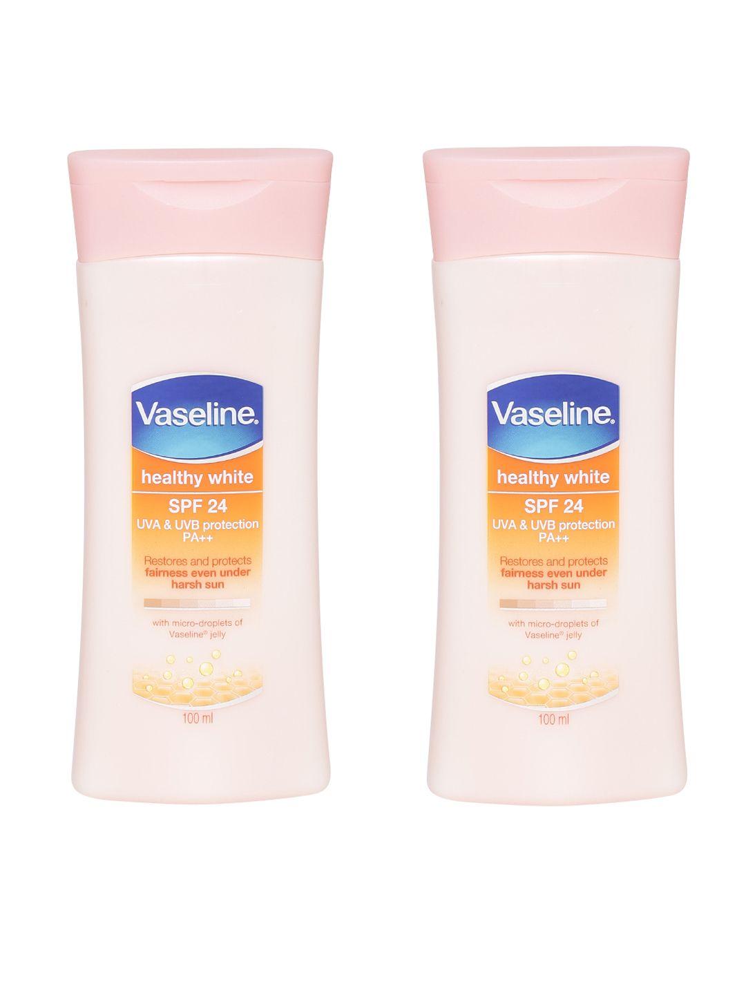 vaseline unisex set of 2 healthy white spf 24 body lotions