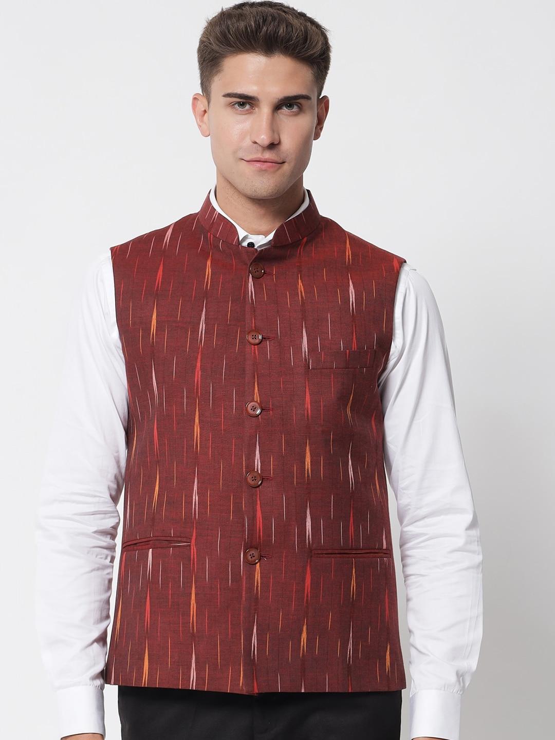 vastraa-fusion-men-maroon-ikat-printed-nehru-jacket