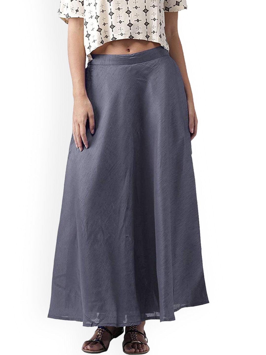 vastraa-fusion-women-grey-solid-maxi-flared-skirts