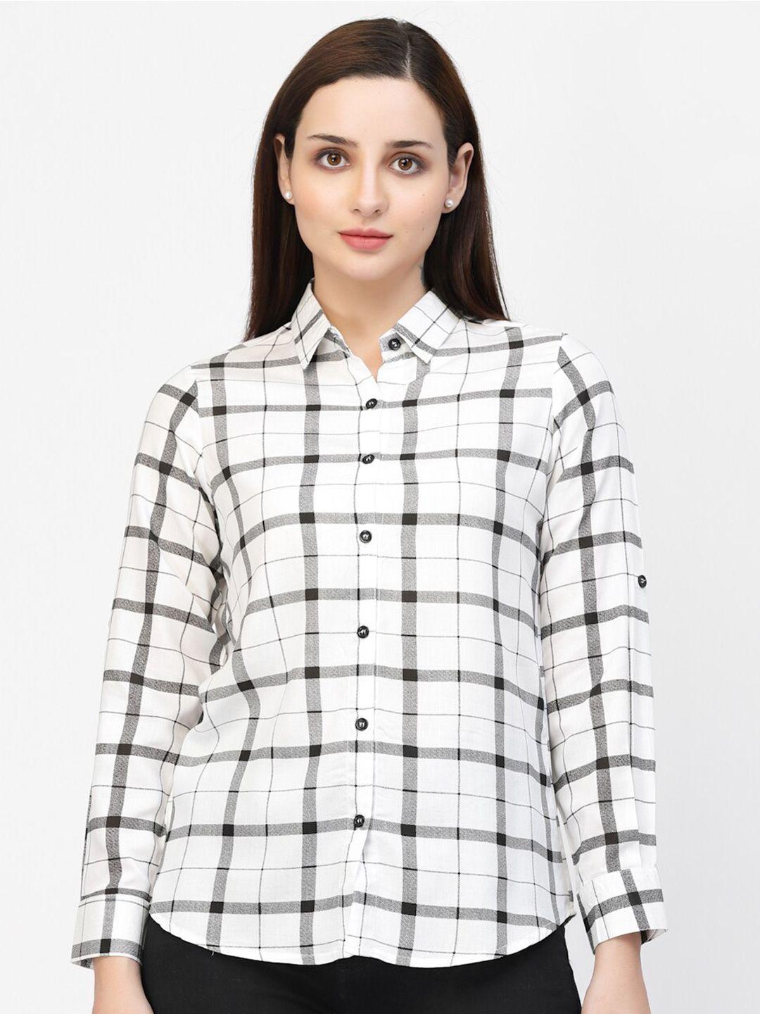 vastraa fusion comfort tartan checked cotton casual shirt