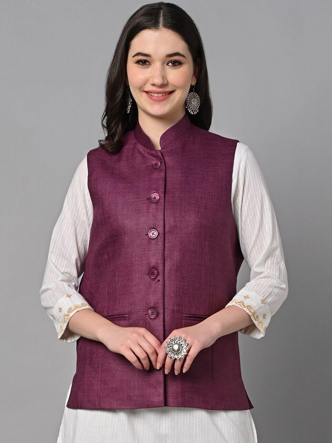 vastraa fusion cotton jute nehru jackets