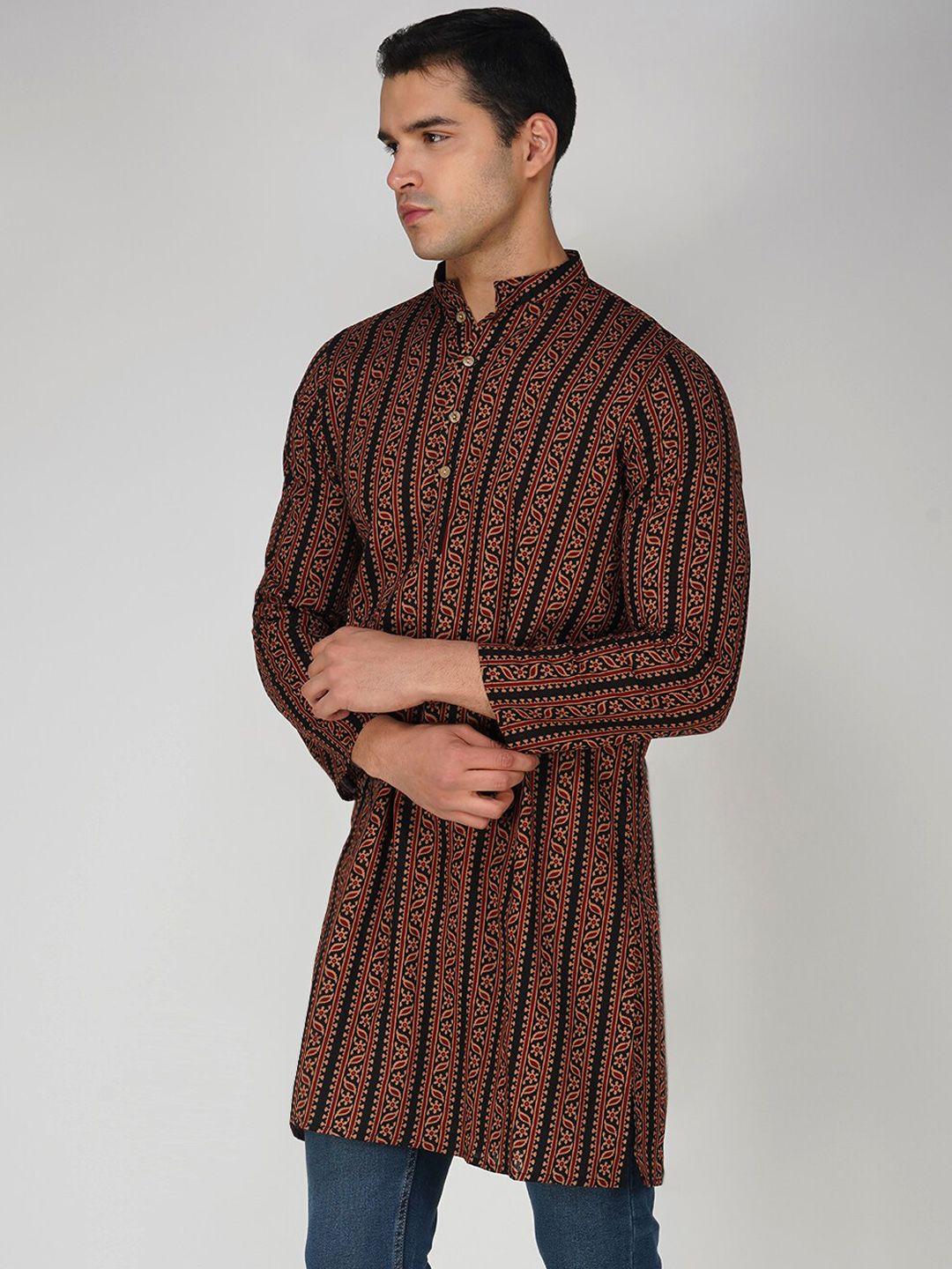 vastraa fusion ethnic motifs printed pure cotton straight kurta