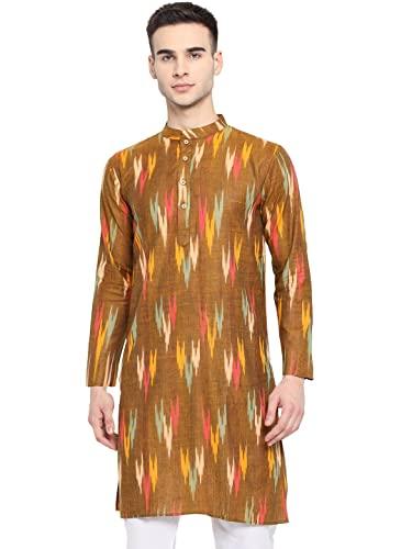 vastraa fusion men's cotton solid kurta (vs1183d-40_mehandi green-big arrow_l)