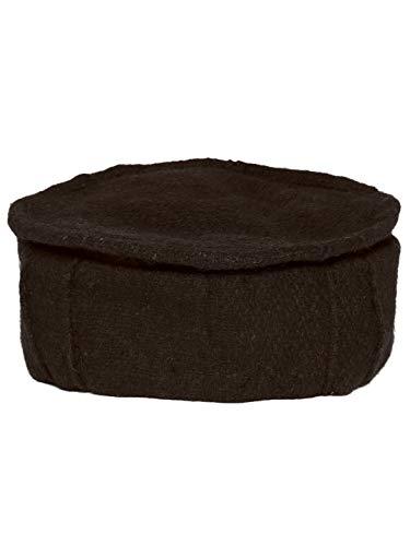 vastraa fusion unisex woolen pakol/afghani cap (dark brown)