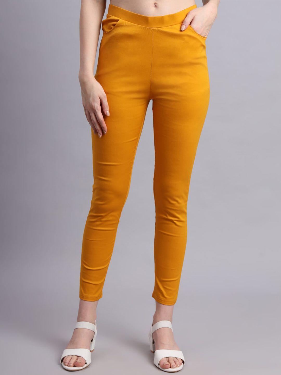 vastraa fusion women smart plain skinny fit cigarette trousers