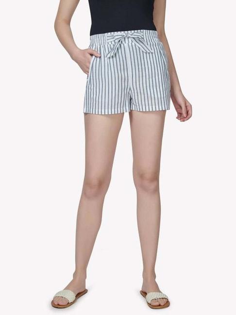 vastrado blue & white cotton striped shorts
