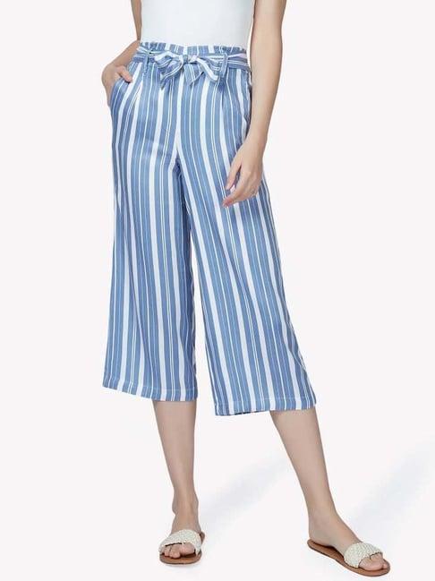 vastrado blue striped culottes