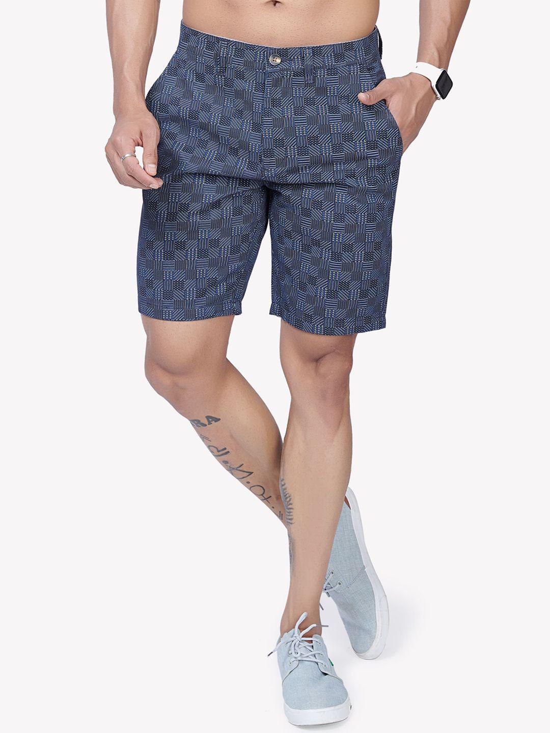vastrado geometric printed cotton chino shorts