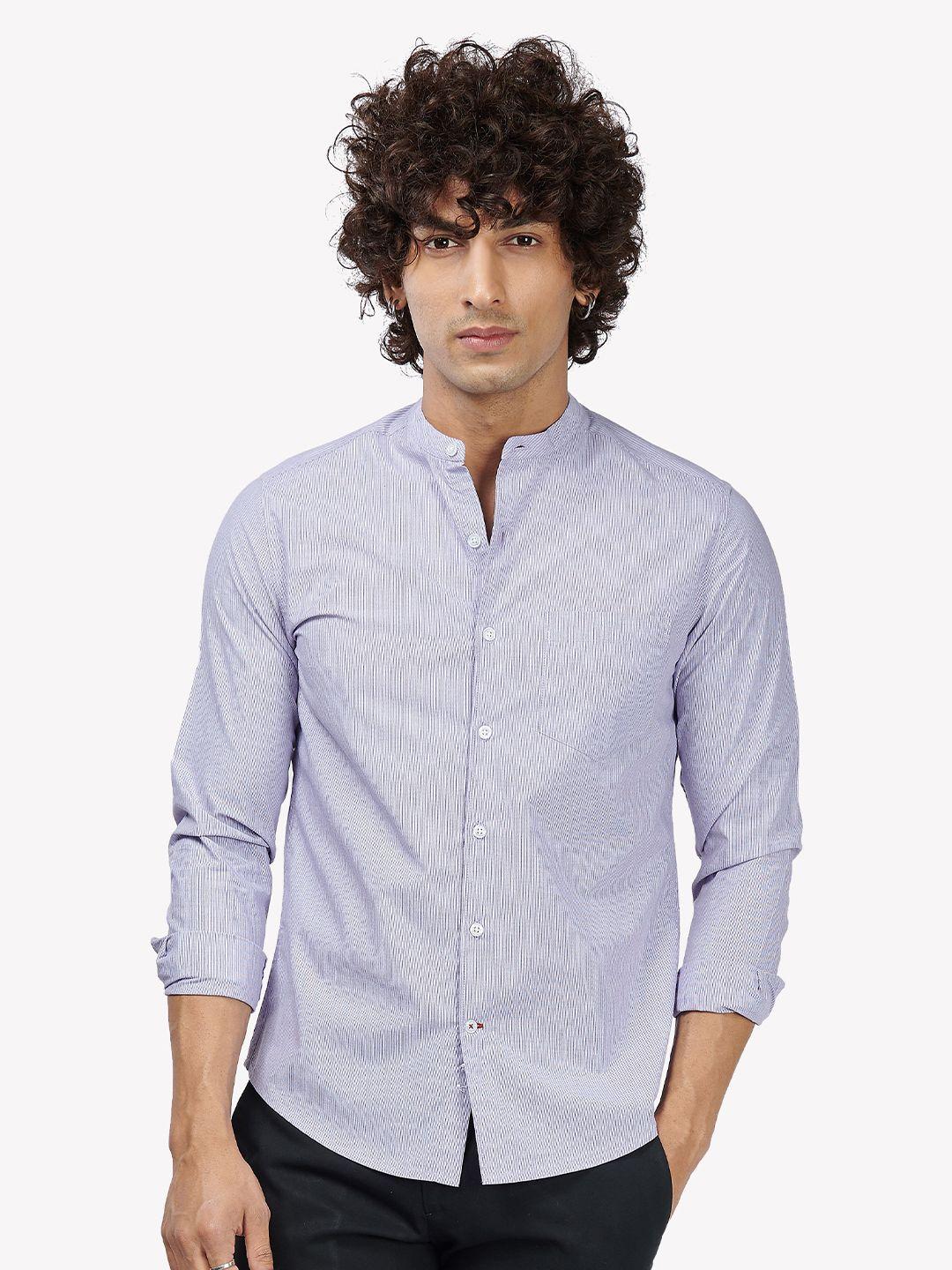 vastrado men blue printed cotton casual shirt