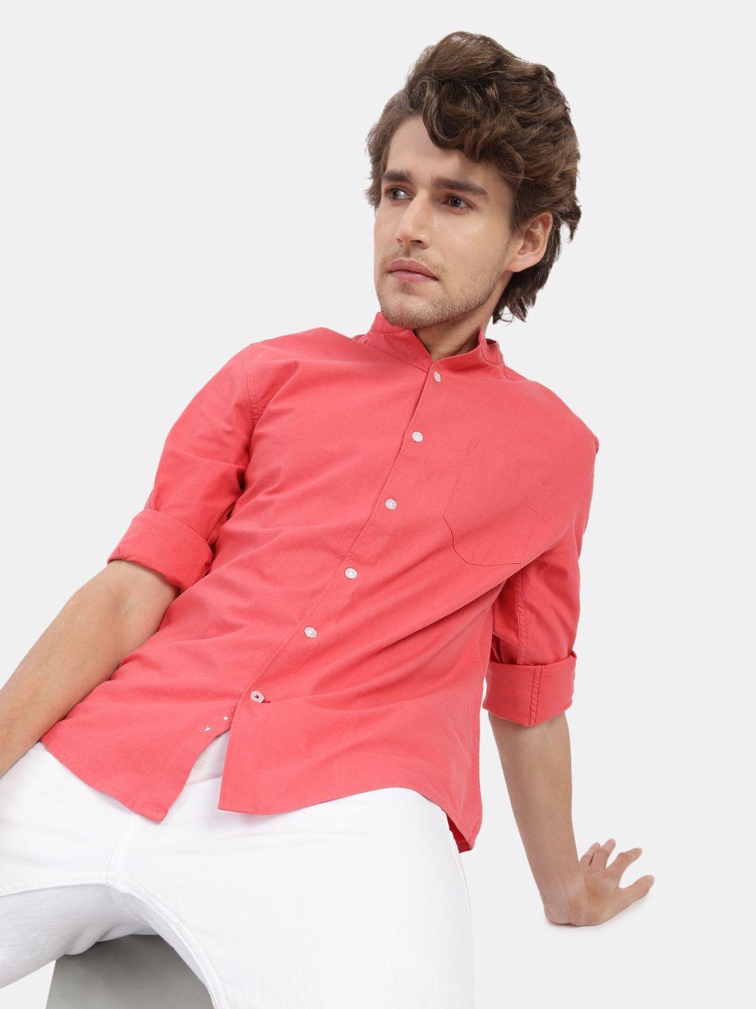 vastrado men coral casual cotton shirt