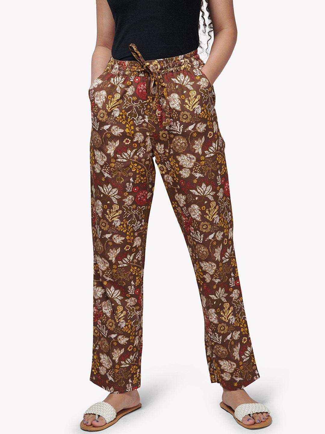 vastrado women multicolored printed cotton lounge pants