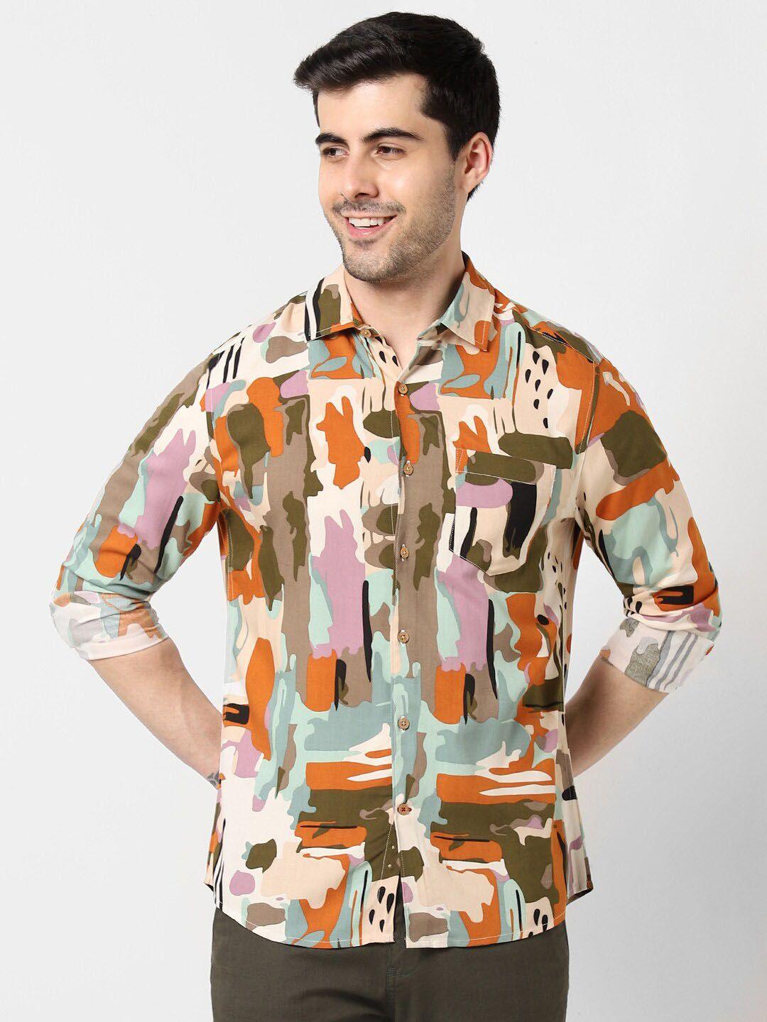 vastrado abstract printed casual shirt