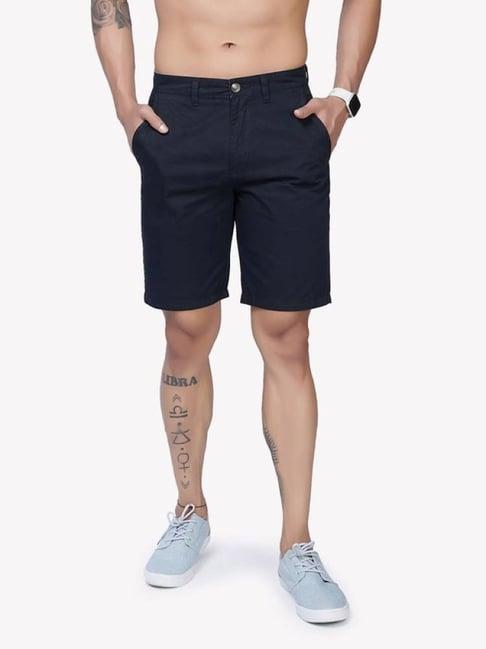 vastrado black cotton regular fit shorts