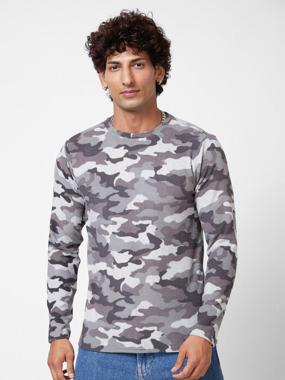 vastrado camouflage printed round neck relaxed fit cotton casual t-shirt