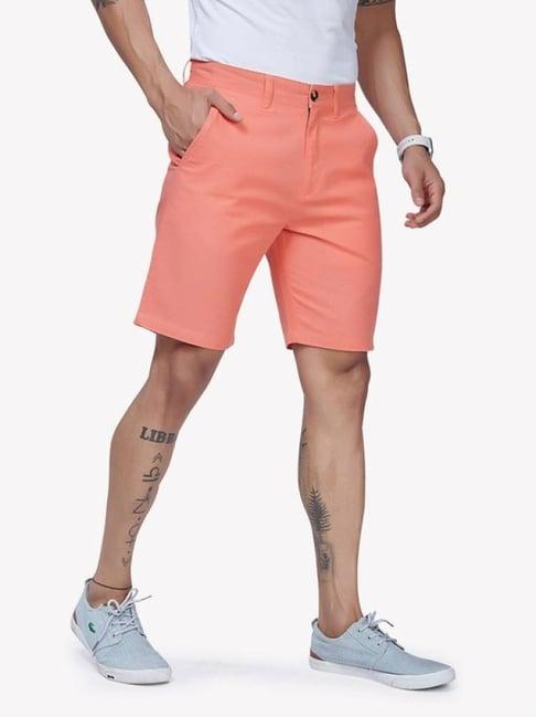 vastrado coral cotton regular fit shorts