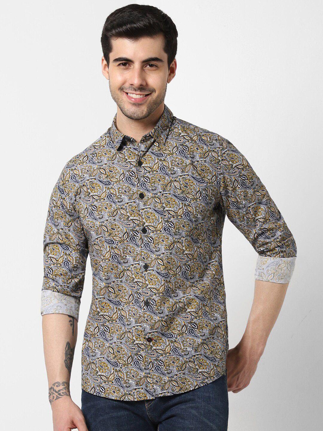 vastrado ethnic motifs printed long sleeves cotton casual shirt