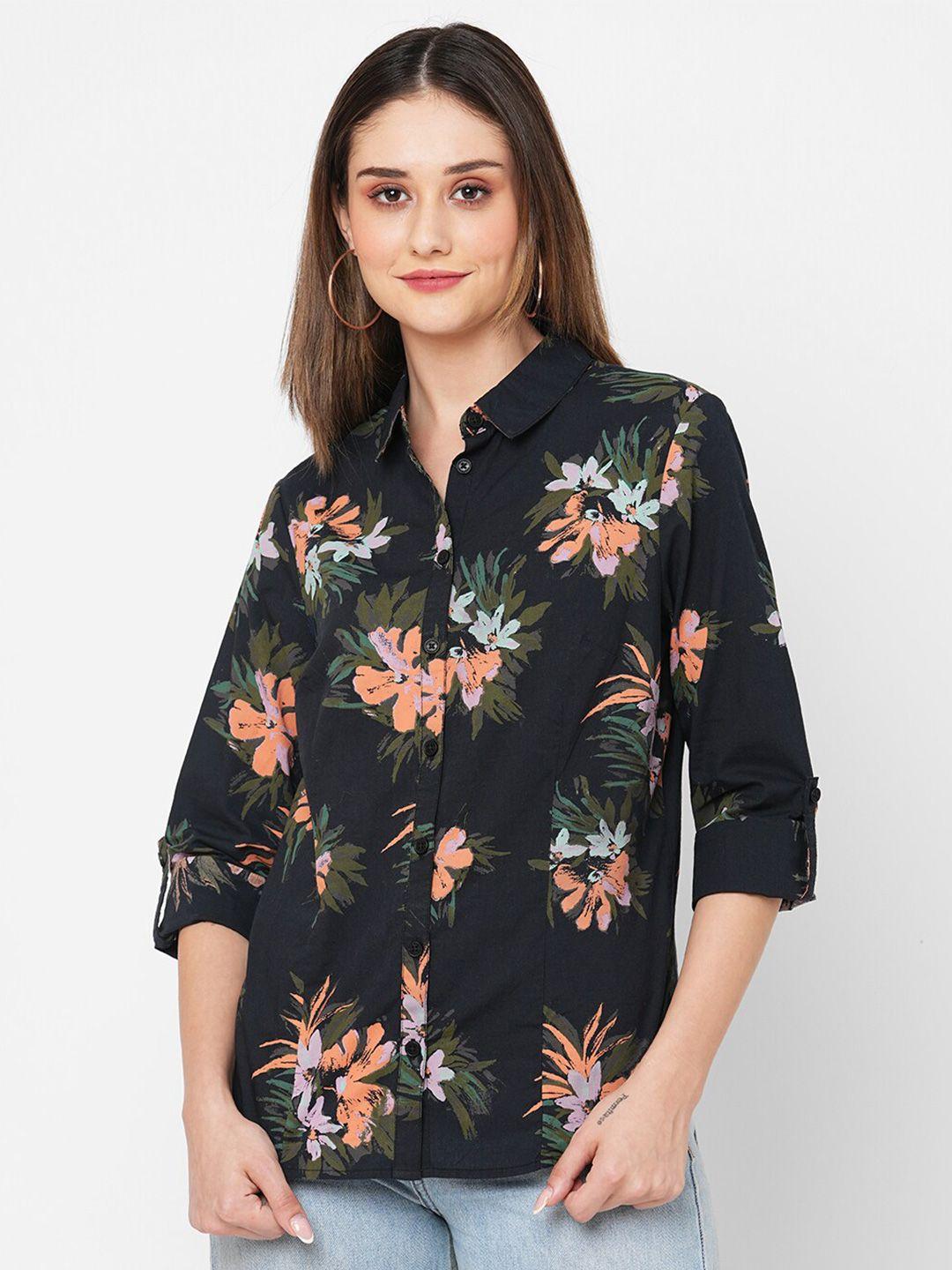 vastrado floral opaque printed cotton casual shirt