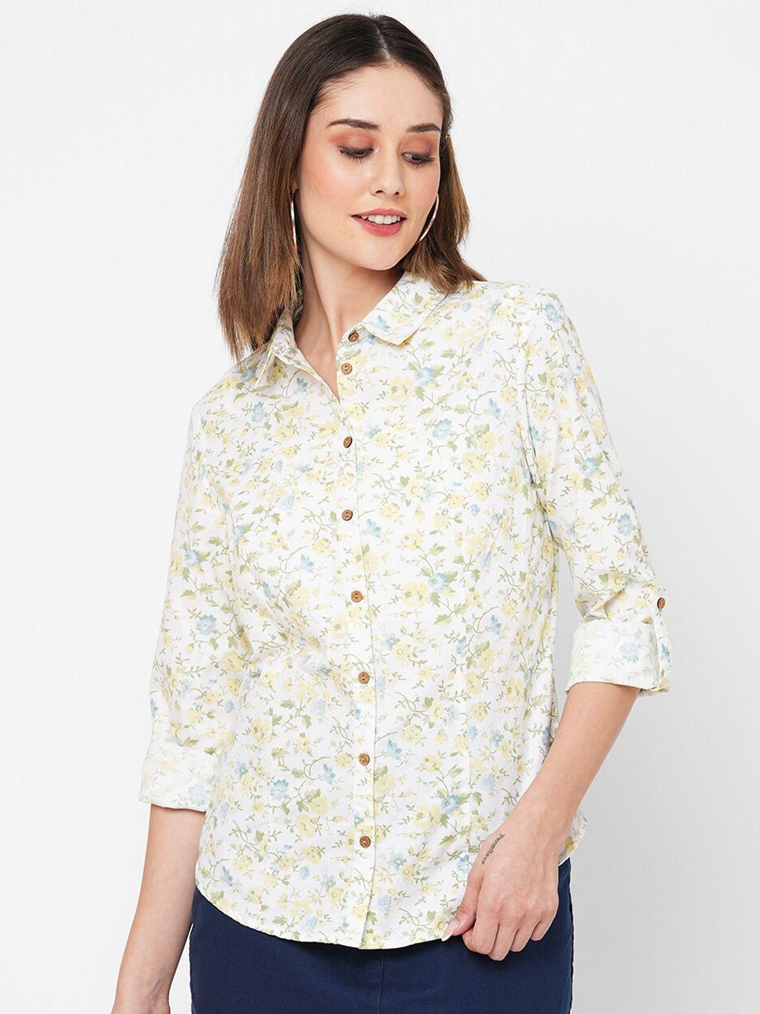 vastrado floral opaque printed cotton casual shirt