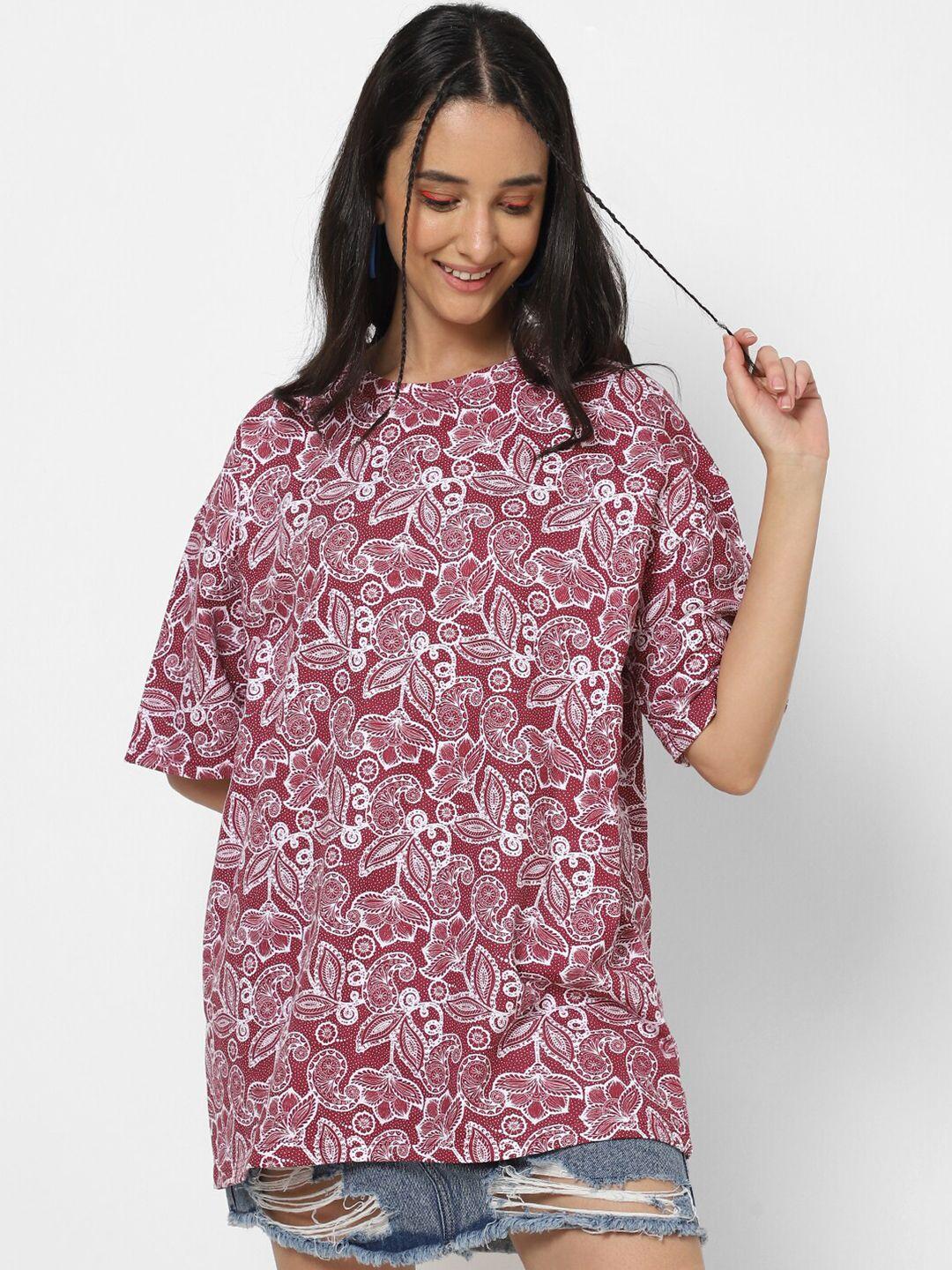 vastrado floral printed cotton oversized t-shirt