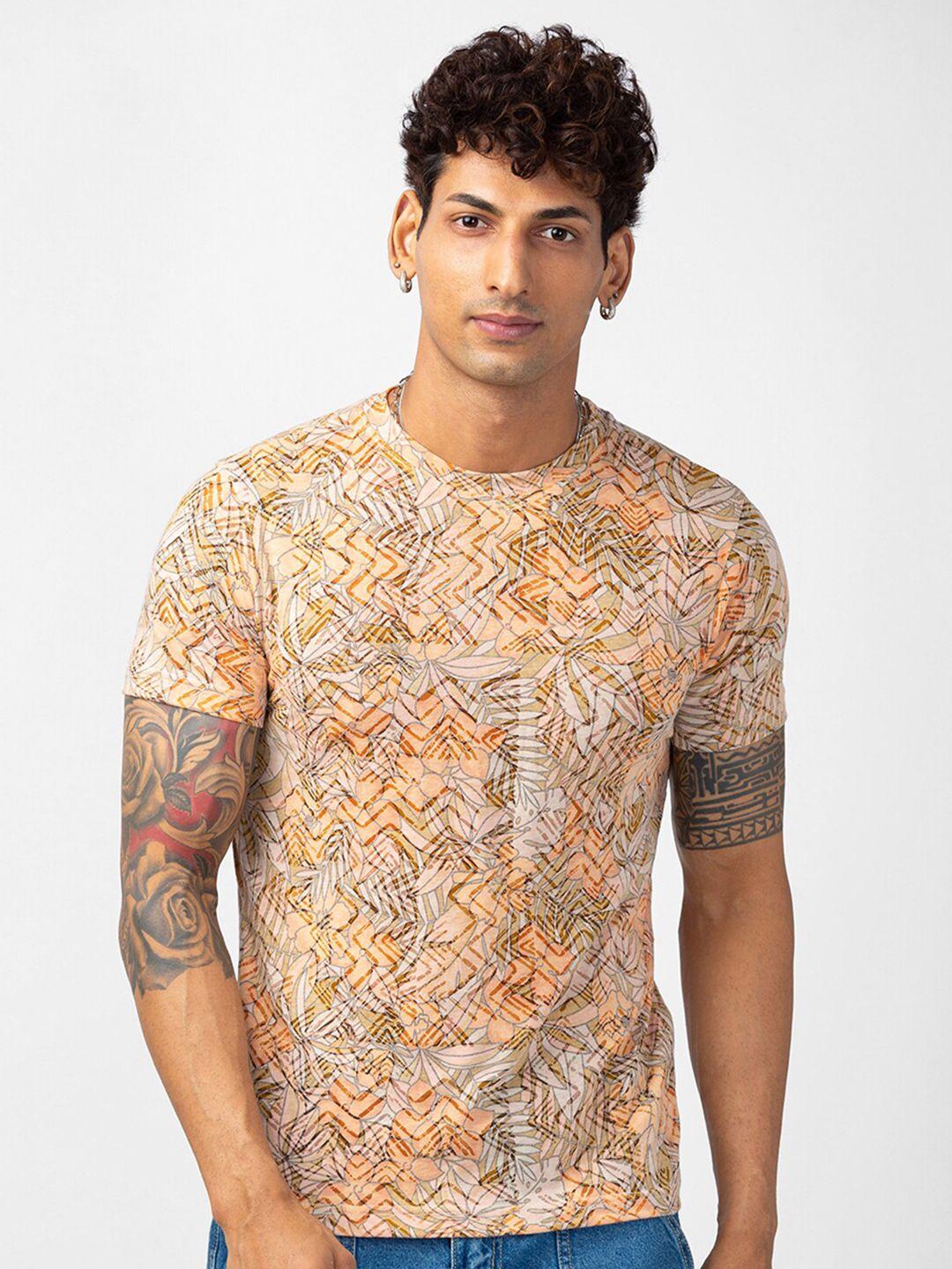 vastrado floral printed round neck cotton t-shirt