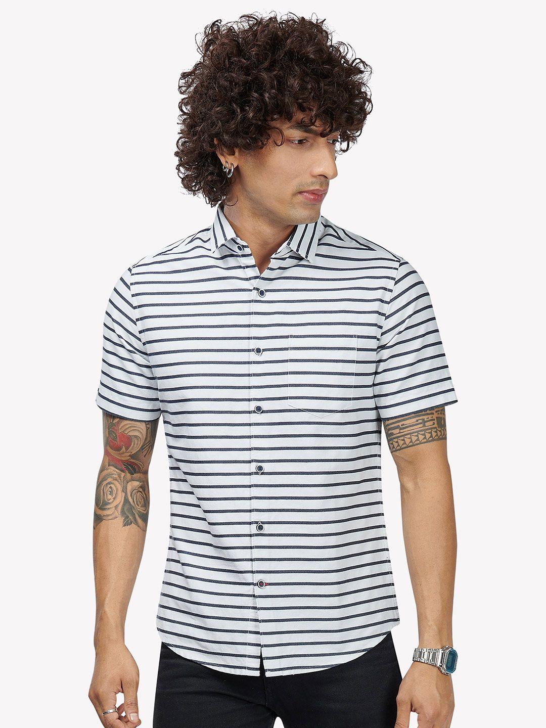 vastrado horizontal stripes cotton casual shirt