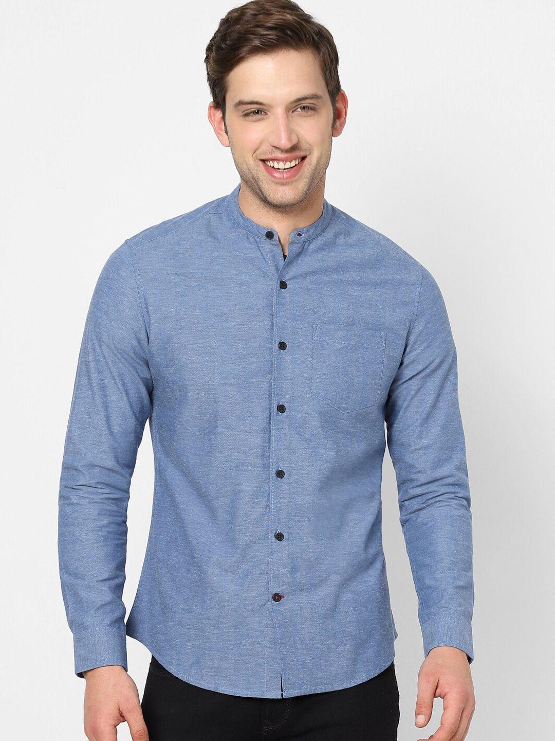 vastrado mandarin collar cotton casual shirt