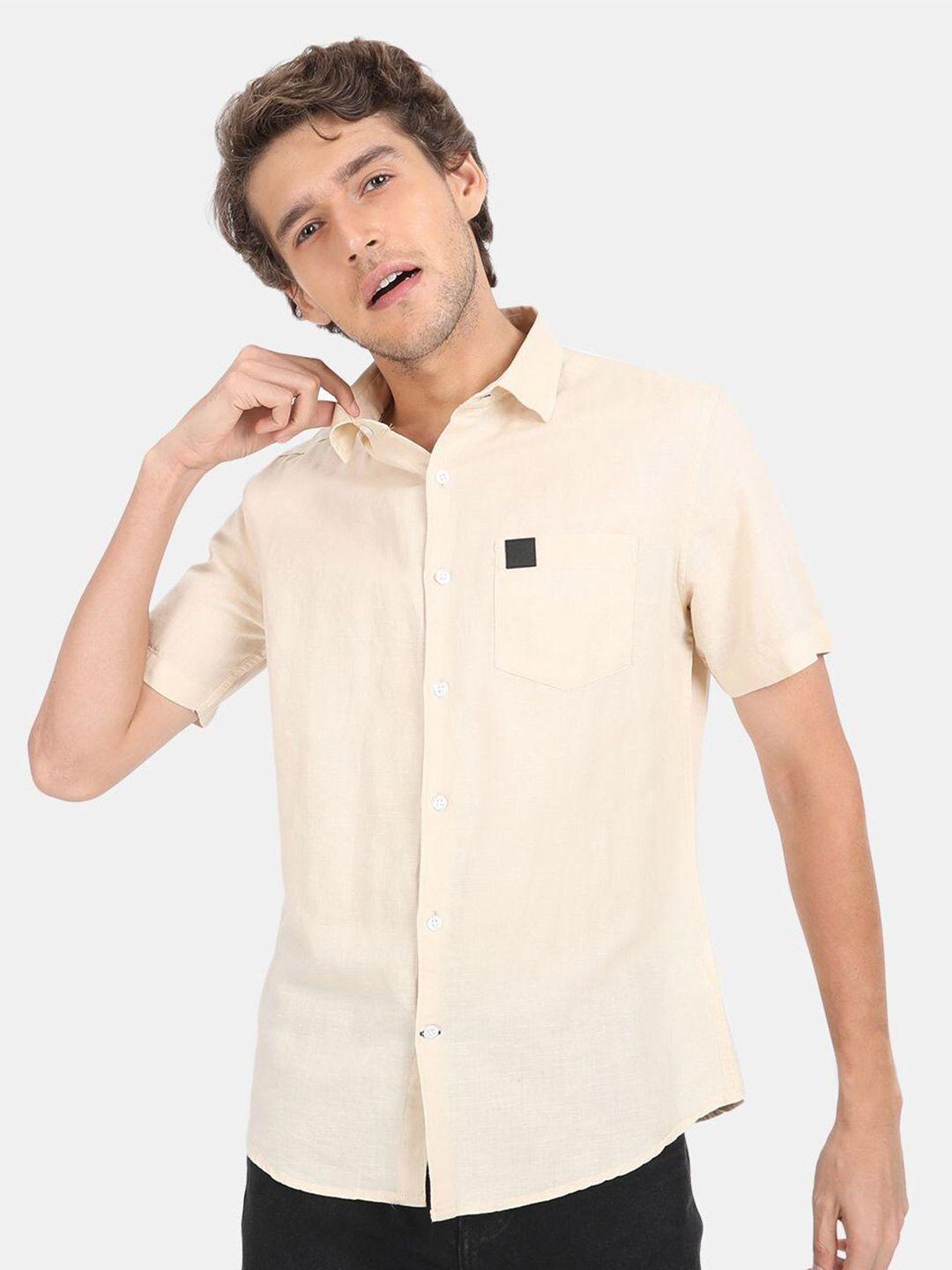 vastrado men beige casual shirt