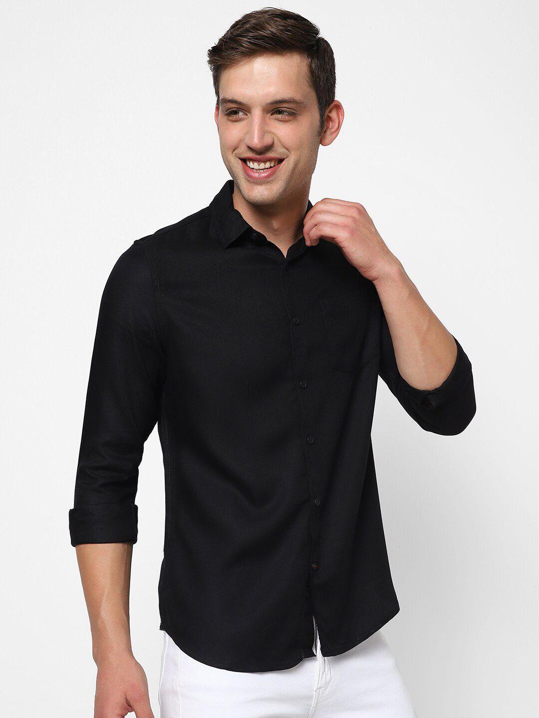 vastrado men black casual shirt