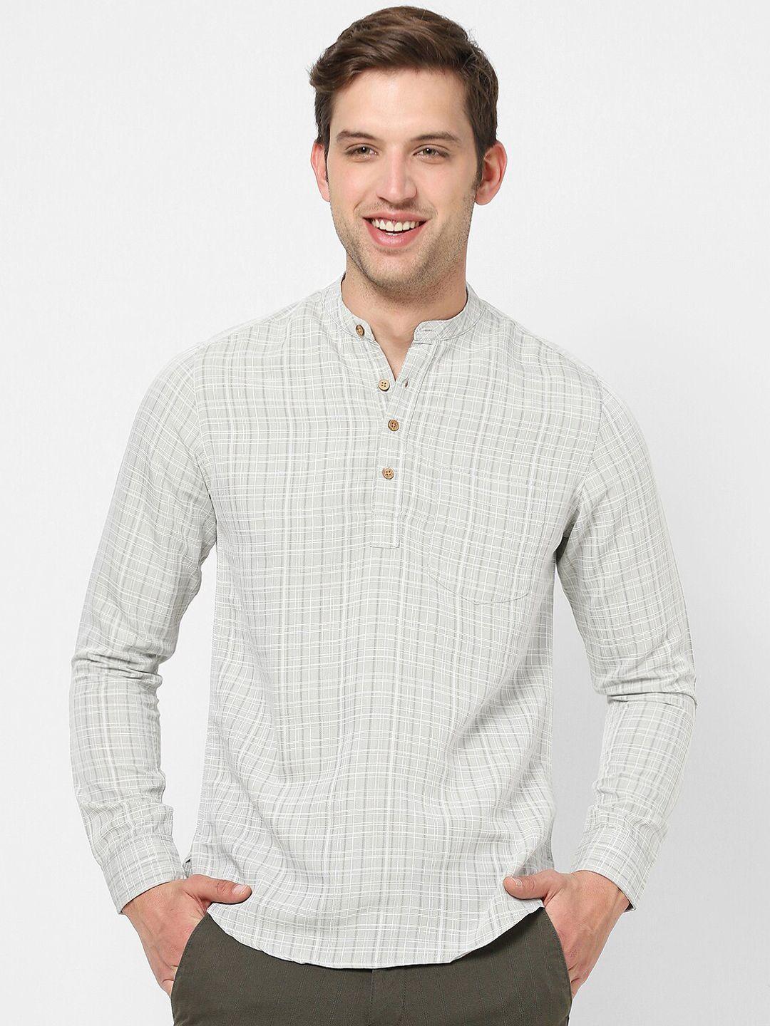 vastrado men checkered cotton kurta