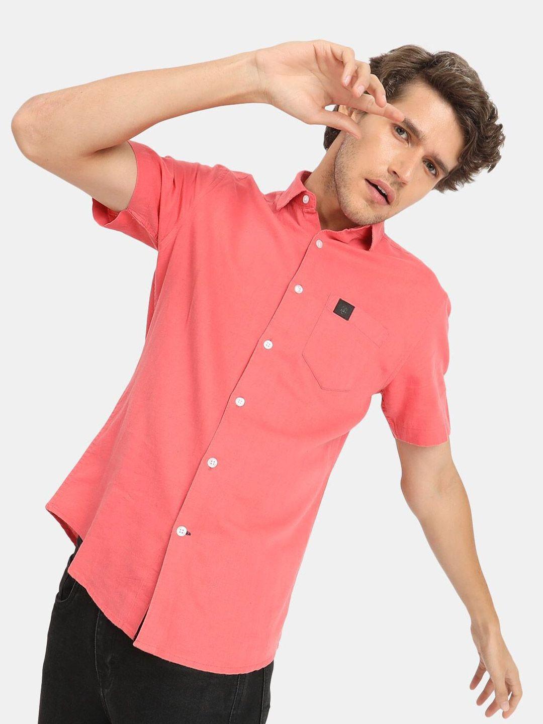 vastrado men coral casual shirt