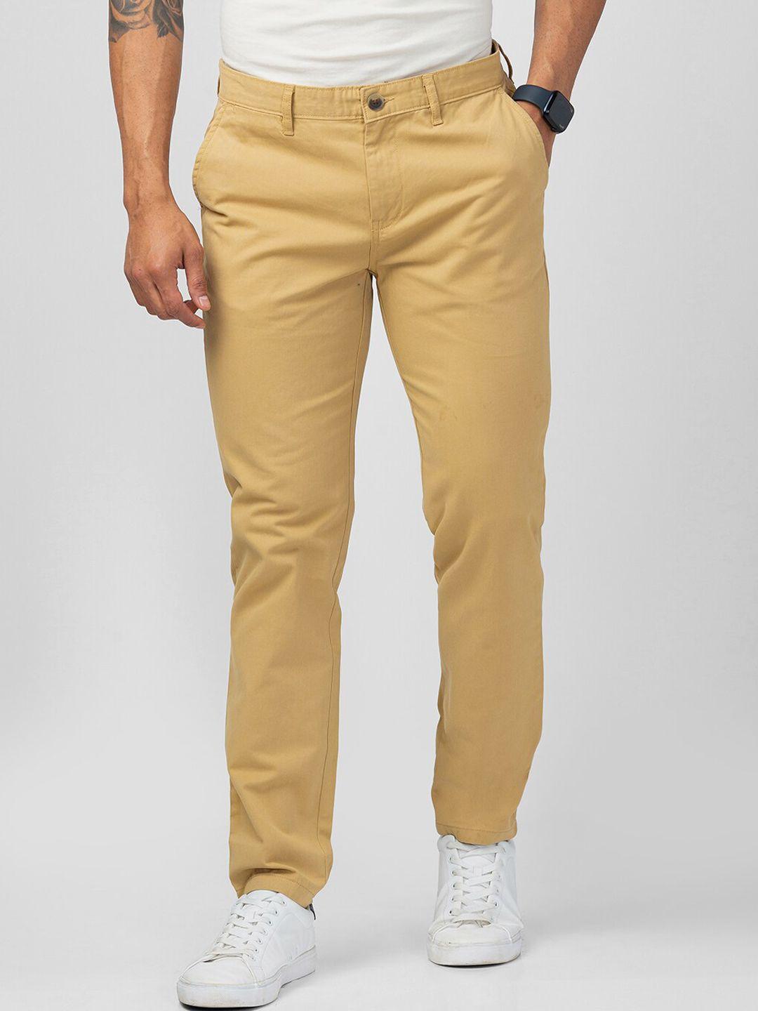 vastrado men mid-rise flat-front cotton trousers