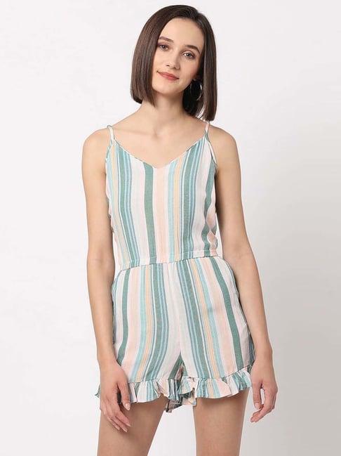 vastrado multicolored striped playsuit