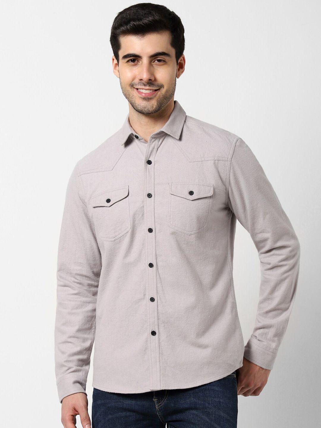 vastrado regular fit spread collar casual pure cotton shirt