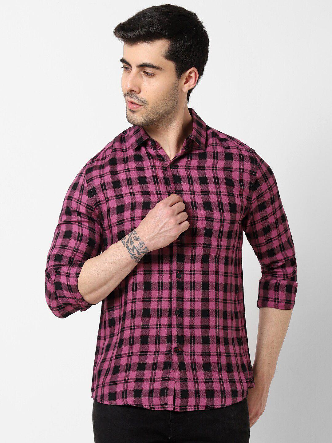 vastrado tartan checks cotton casual shirt