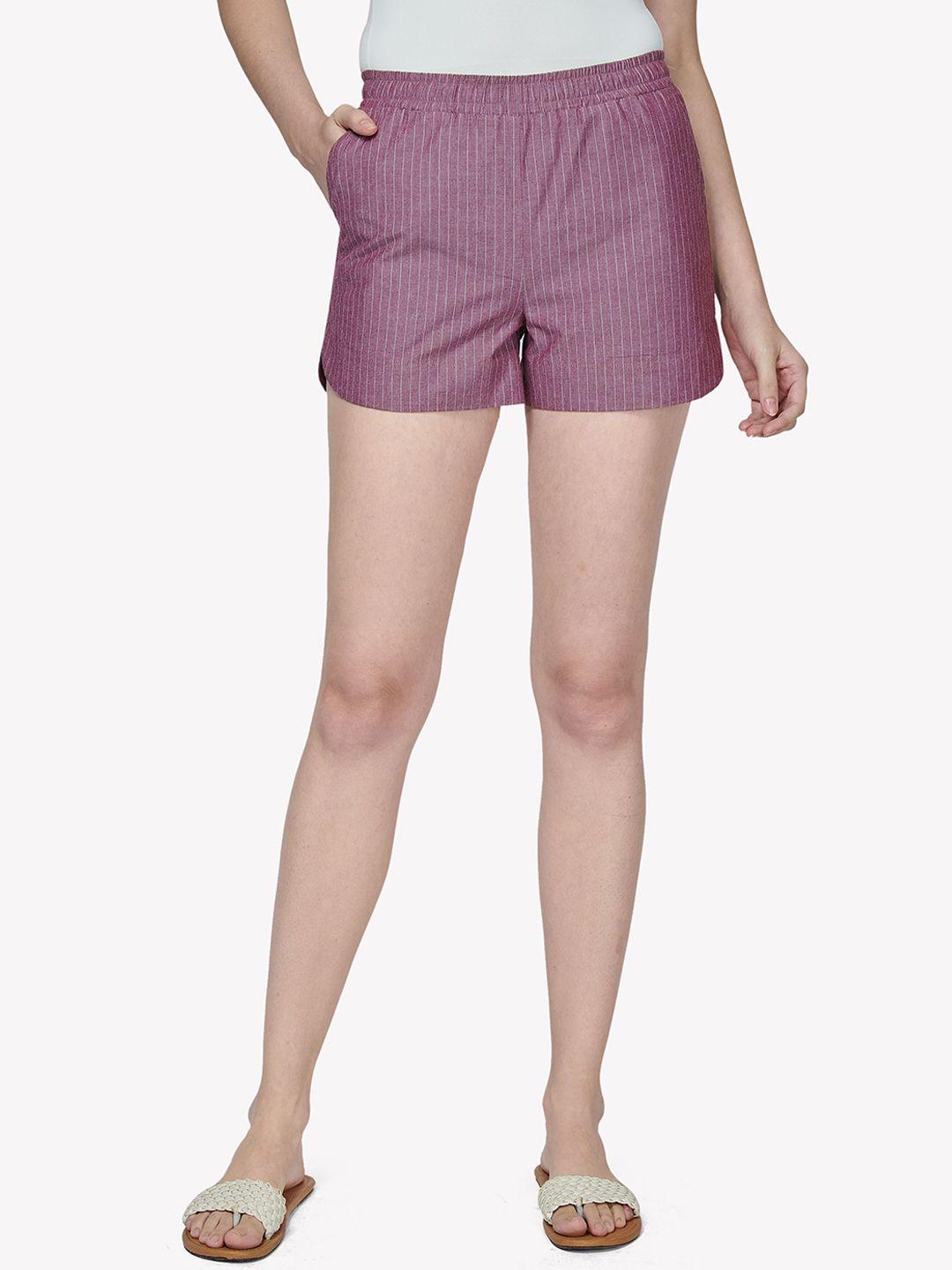 vastrado women magenta printed shorts