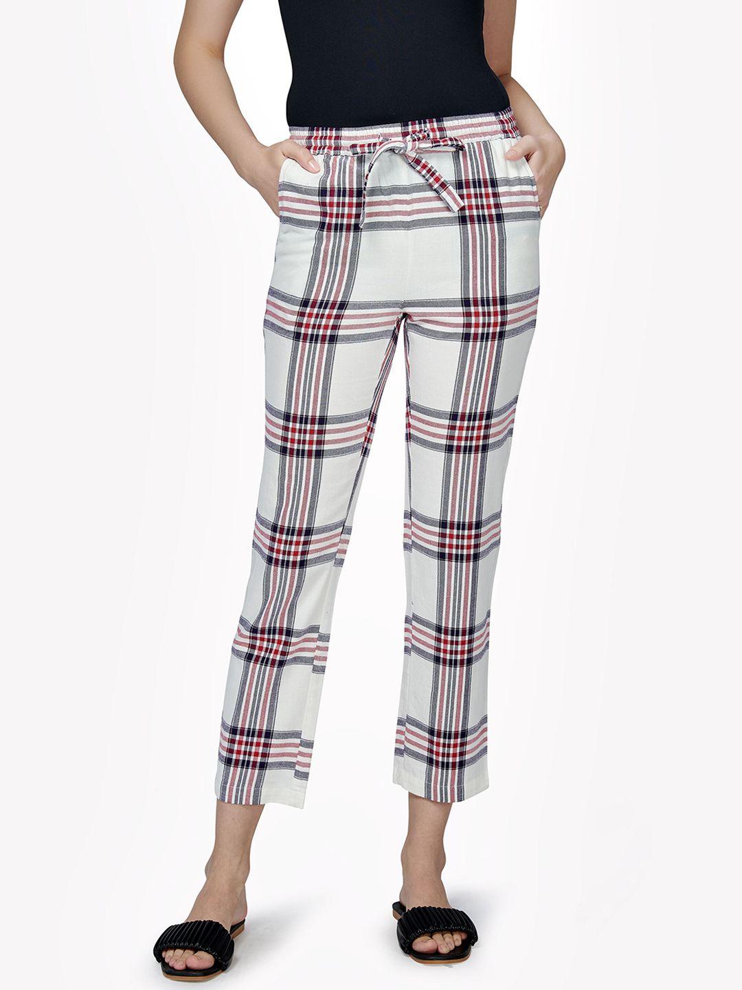 vastrado women multicolored checked lounge pants