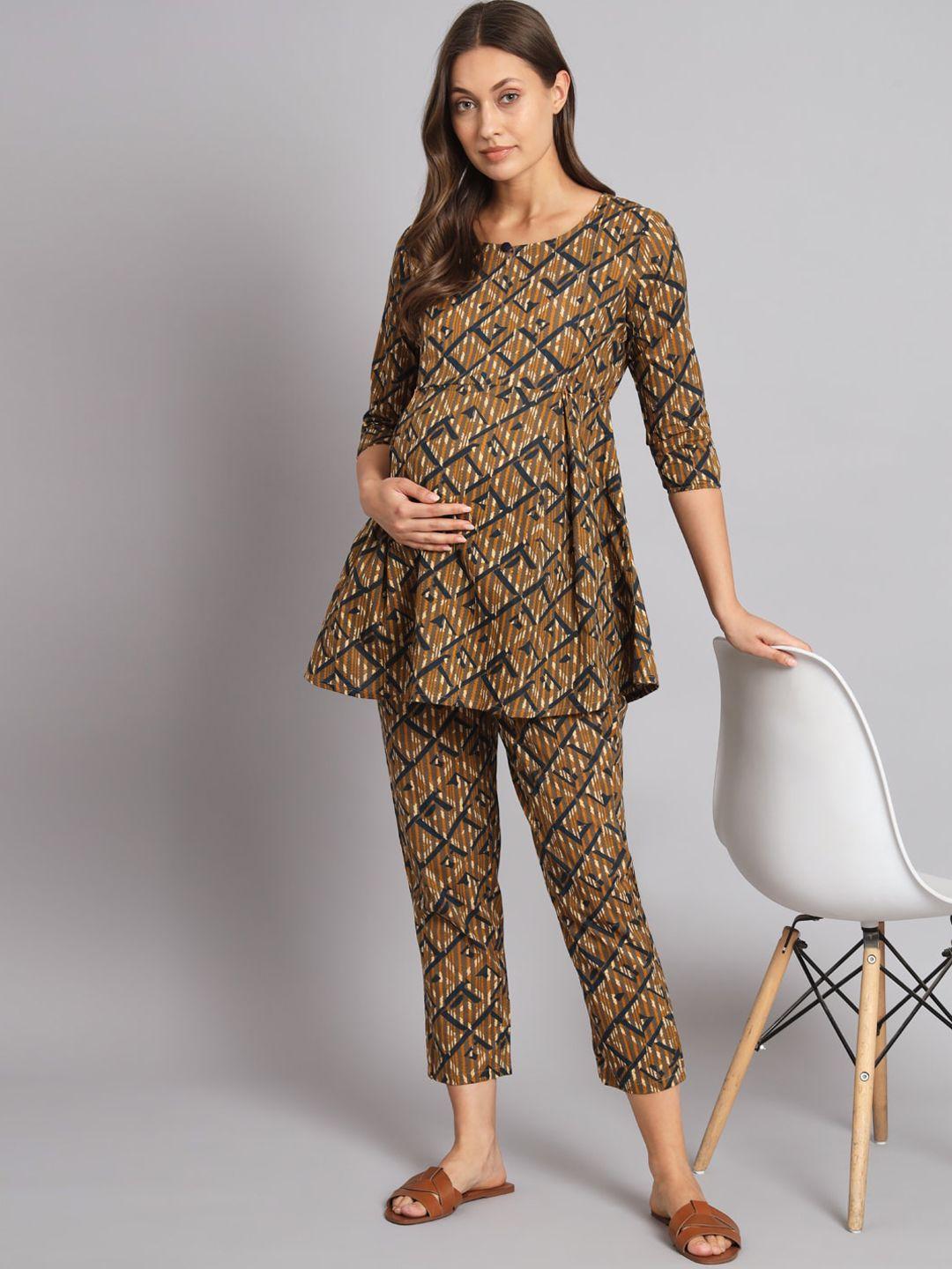 vastralay printed cotton tunic with trouser co-ords