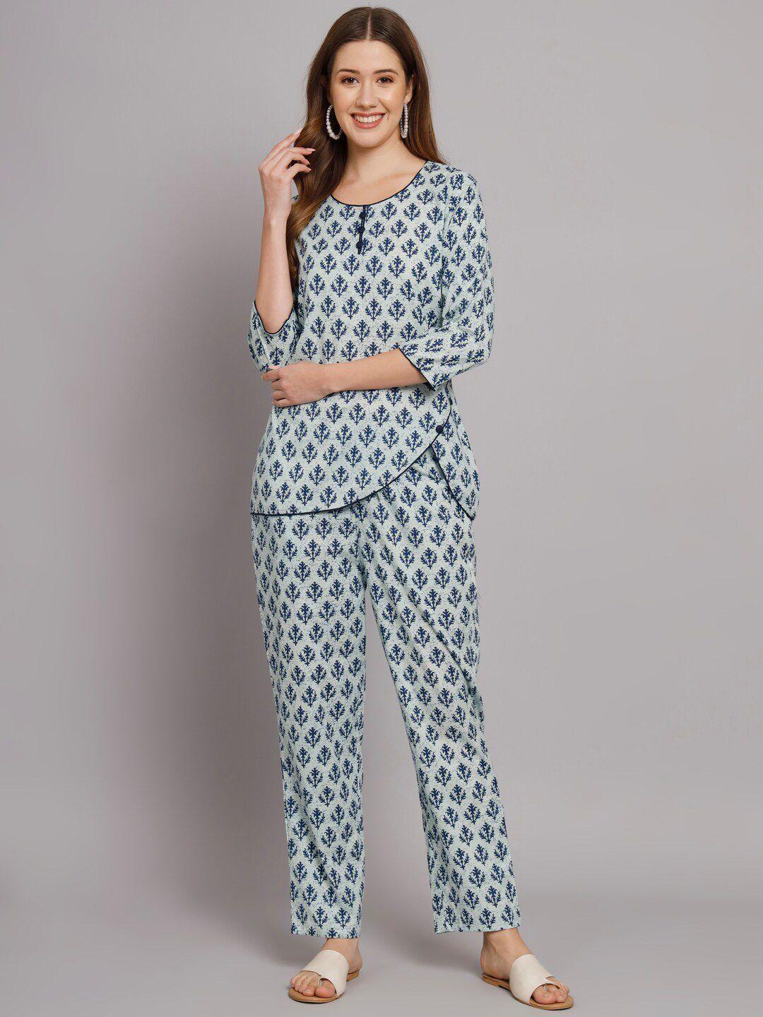 vastralay printed pure cotton top & trousers