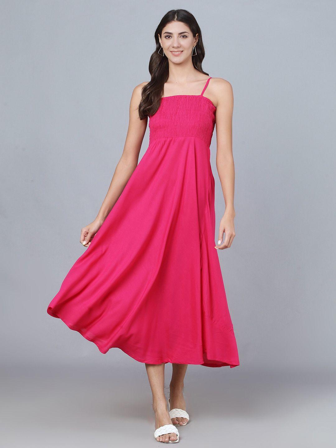 vastralay women fuchsia midi dress