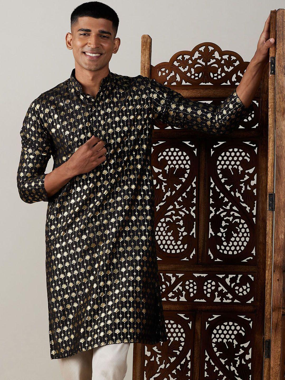 vastramay ethnic motifs printed mandarin collar kurta